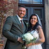 Alexandra (geborene) Miller und Douglas Bosbach haben auf Schloss Bladenhorst geheiratet.