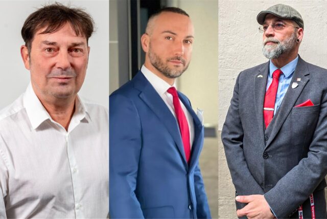 Porträts der drei Kandidaten