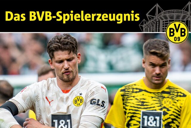 Gregor Kobel und Alexander Meyer gehen nebeneinander über den Rasen.