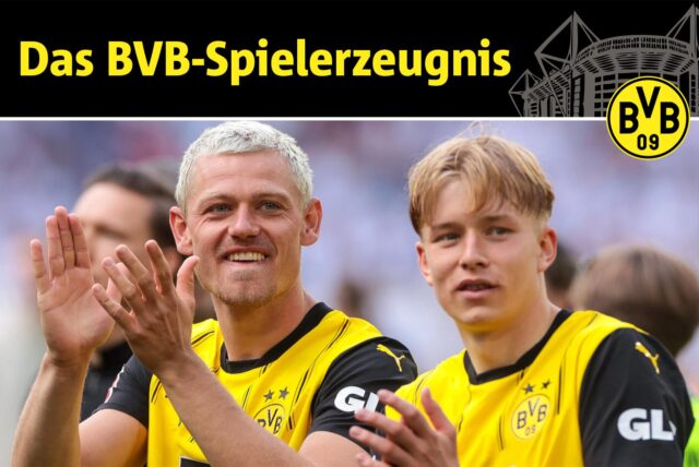 Julian Ryerson und Daniel Svensson klatschen in die Hände.