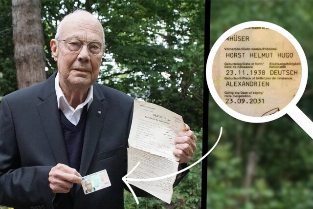 Der Unnaer Horst Hüser zeigt seinen Personalausweis und seine Geburtsurkunde. Sie belegen seine Geburt: kurz vor Beginn des Zweiten Weltkriegs in der ägyptischen Hafenstadt Alexandria.