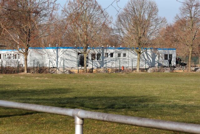 Container auf dem Gelände der Sportplätze im Hemsack.