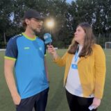 Interview: Reporterin Pauline Korte und Trainer Oliver Glöden vom SV Herbern.