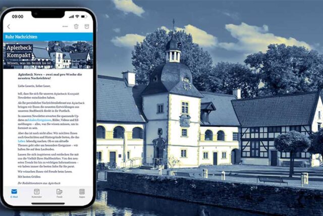 Haus Rodenberg mit einem Screenshot des neuen Newsletters für Aplerbeck