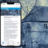 Das Torhaus Rombergpark mit einem Screenshot des neuen Newsletters für den Stadtbezirk Hombruch