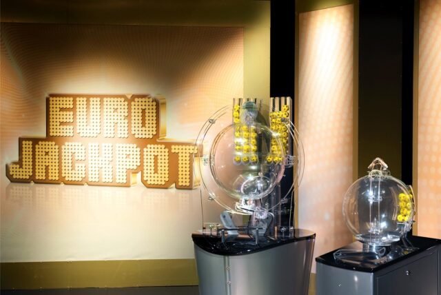 Das Eurojackpot-Studio in Helsinki vor der Ziehung.