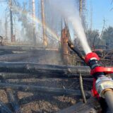 Drohnenaufnahme eines Brandes im Arnsberger Wald.