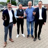 von links nach rechts: Christoph Lasek (Geschäftsführer Stadtwerke Selm), Bürgermeister Thomas Orlowski, Janbernd Tubes (Bereichsleiter Stadtwerke Selm), Markus Jungeilges (Geschäftsführer Stadtwerke Selm)