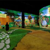 Bilder aus der neuen Show über Asterix und Obelix in der digitalen Kunsthalle Phoenix des Lumiéres in Dortmund.