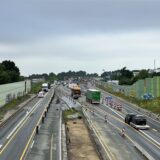 Blick auf den Verkehr durch die B1-Baustelle am Anschluss Holzwickede.
