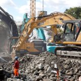 Abrissarbeiten an der A1-B4ücke in Kamen.