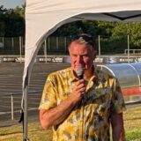 Raöf Mäkler, Marcel Friede und Phil Richter beim Sommerfest des SSV Mühlhausen.