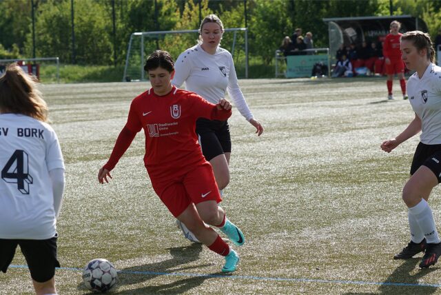 Frauen des PSV Bork im Spiel gegen RW Unna.