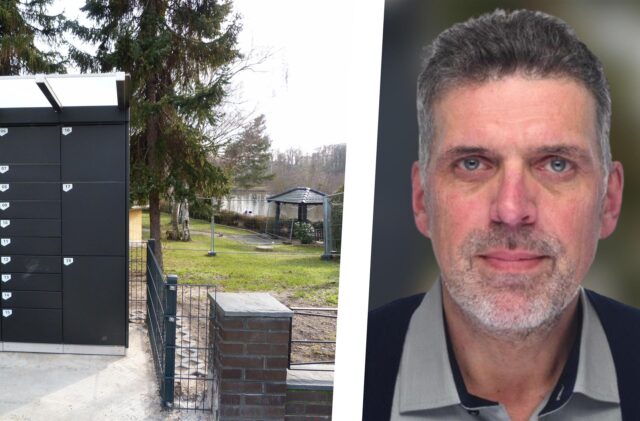 Anlage von Schließfächern und Geschäftsführer Thomas Mertens