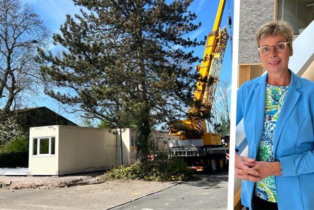 Wo kürzlich erst die Container weichen konnten, soll bald ein richtiger Kita-Neubau entstehen. Bürgermeisterin Ulrike Drossel ist froh, dass eine Entscheidung beim Standort für eine neue DRK-Einrichtung gefallen ist.