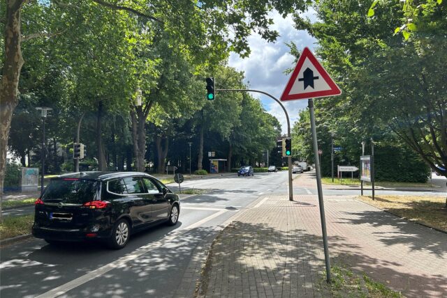 Ampel an der Hammer Straße, an der es einen Unfall gegeben hat.