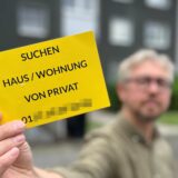 Ein Wohnungssuch-Flyer