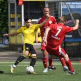 Spieler spielen den Ball.