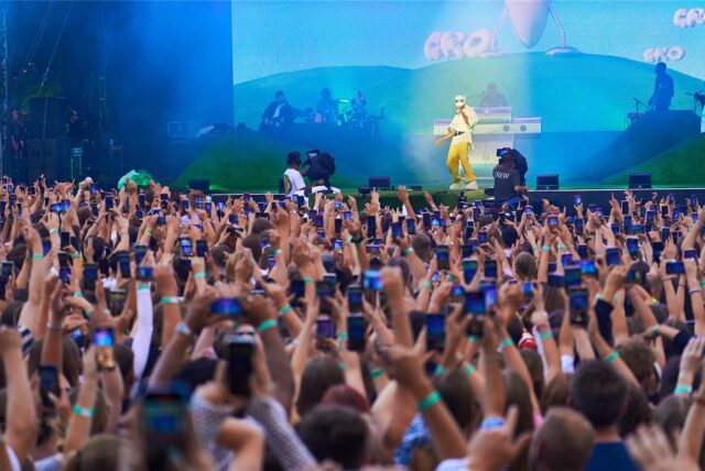 Ein Bild von einem Konzert des Musikers Cro im Westfalenpark in Dortmund.