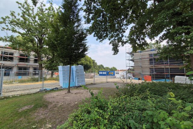 Ein Blick auf die Baustelle der Profilschule in Ascheberg