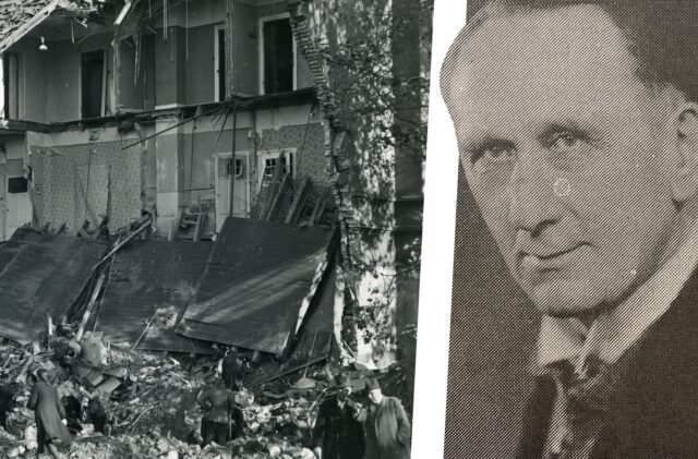 Ein Haus an der Hospitalstraße in Lünen nach einem Fliegerangriff im Jahr 1944: Fotograf und Heimatforscher Justus Pabst hat das Bild, wie viele weitere Szenen im Zweiten Weltkrieg, mit seiner Kamera festgehalten.