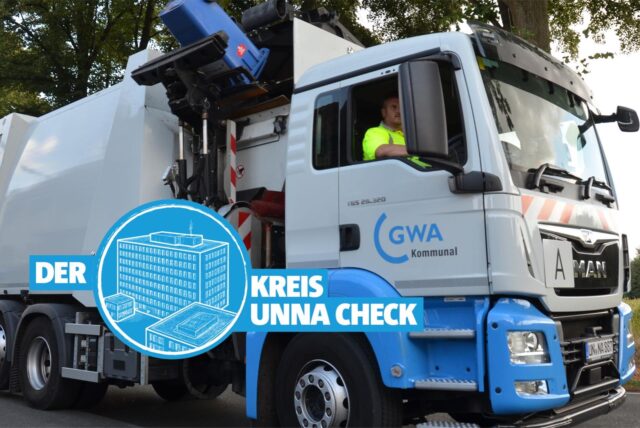 Müllfahrzeug der GWA Kreis Unna Kommunal AöR