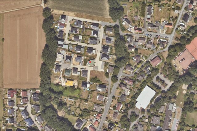 Aus der Luft ist das Neubaugebiet Gosemark in Fröndenberg-Dellwig zu sehen. Bei dem Foto handelt es sich um ein Archivbild.