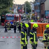 Unfallstelle nach tödlichem Lkw-Unfall in Oberhausen.